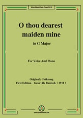 O thou dearest maiden mine (O du lieber Augustin),in G Major Vocal Solo & Collections sheet music cover